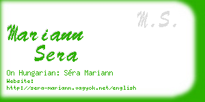 mariann sera business card