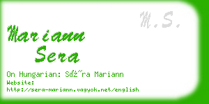 mariann sera business card